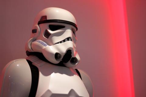 Storm Trooper on Red Background