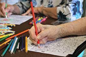 senior citizens coloring for fun