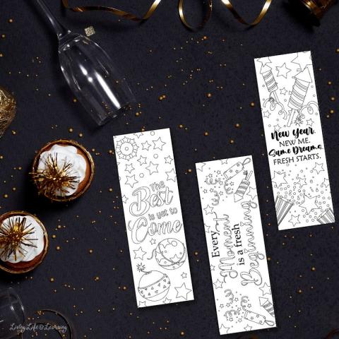 color bookmarks with new year's sayings