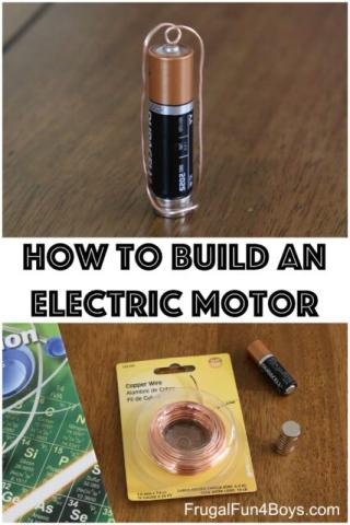 battery with copper wire attached- sign how to in middle rest of supplies
