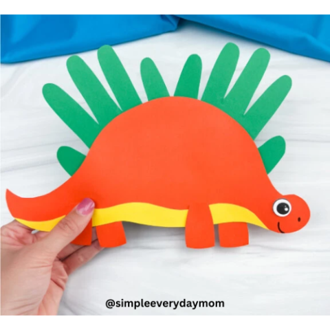 stegosaurus handprint craft 