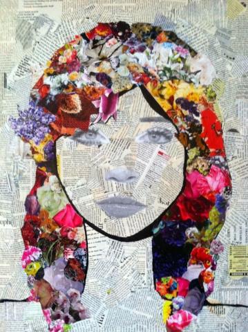 Magazine Collage Art - Portrait of a Woman 