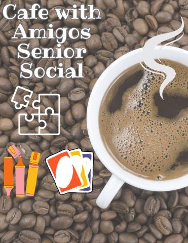 Logo of Cafe with Amigos Senior Social- Coffee with Friends Social