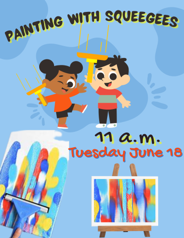 Graphic of kids painting with squeegees