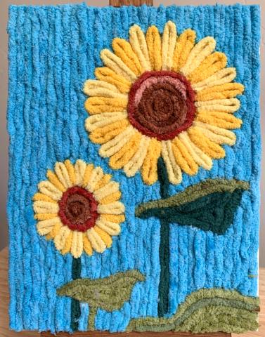 Sunflower Yarn Painting Example