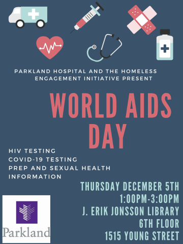 Parkland and Dallas Public Library World Aids Day