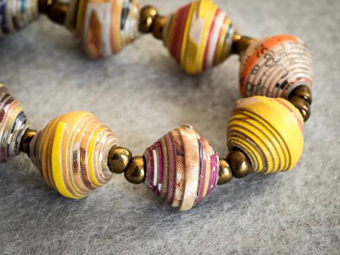 african inspired paper beads