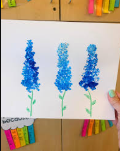 painted bluebonnet flowers on paper