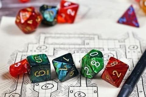 D&D Dice and Map