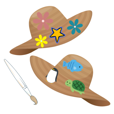 painted straw hats