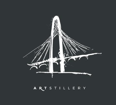 White Artstillery logo on a charcoal background