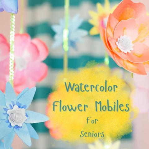 watercolor flower mobiles