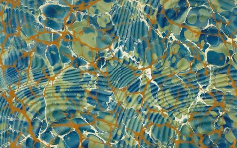 blue, brown, green marbling