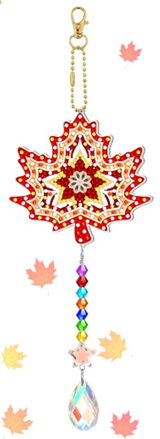 Diamond Art Leaf Shaped Hanging Ornament