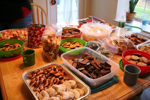 image of containers filled with a variety of cookies 