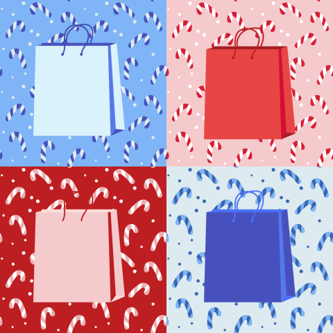 diy holiday gift bags logo kinda a la Warhol