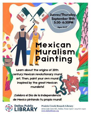 Painting Murals at Prairie Creek Library