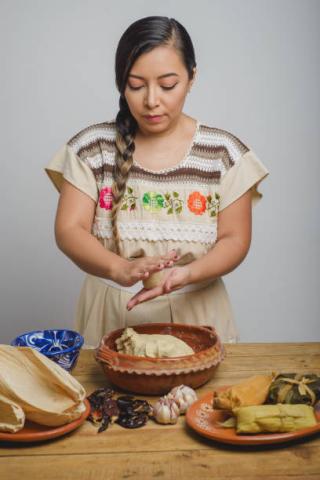 women making corn tortillas
