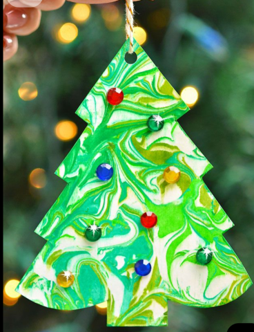 Marble art Christmas Tree