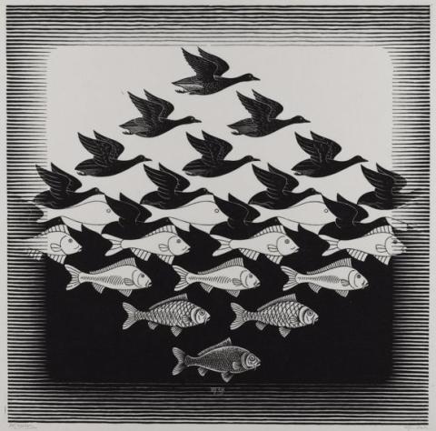 Sky and Water I by MC Escher
