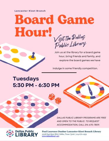 Board Game Hour Flyer