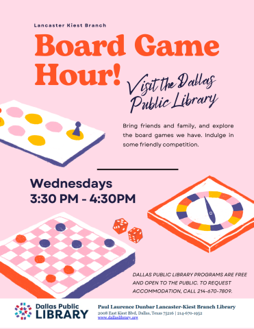 Broad Game Hour Wednesdays 3:30pm-4:30pm