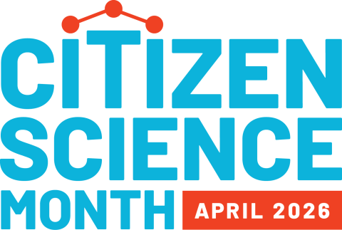 Citizen Science Month Logo with "April 2026" text