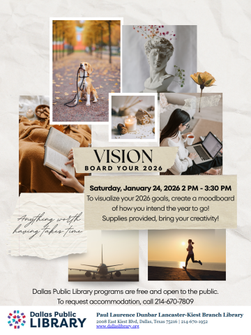 Vision Boarding Flyer, Saturday 24, 2026 2 PM - 3:30 PM
