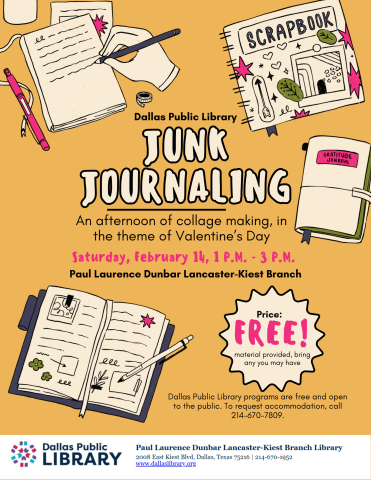 Junk Journaling Event, Saturday February 14th, 1 P.M.