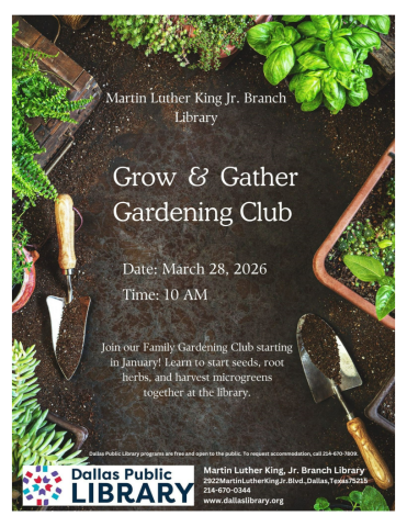 Grow & Gather Gardening Club Flyer 