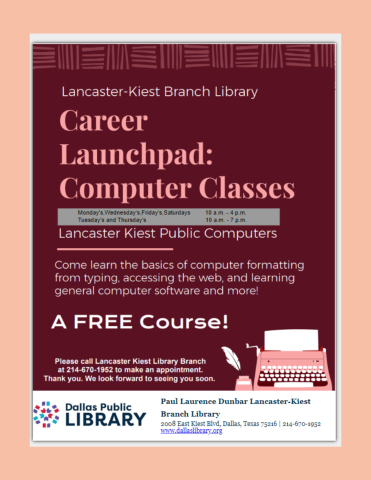 Paul Laurence Dunbar Lancaster-Kiest Library: Computer Classes