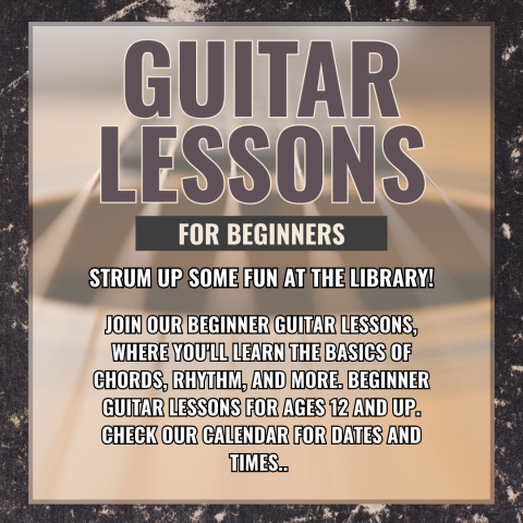 Guitar Lessons for Beginners icon with a picture of a guitar as the background and a description of the event. 