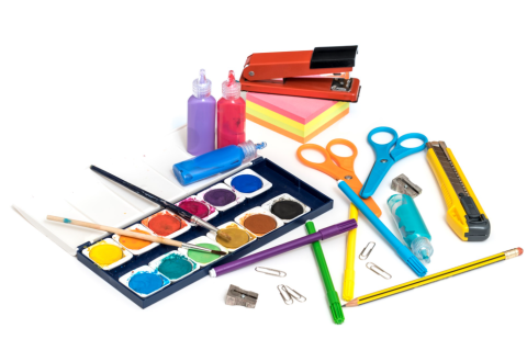 collection of art supplies