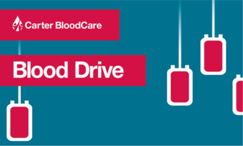 Bags of Blood text: Carter Blood Care Blood Drive