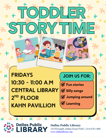 Sign showing Storytime Info (also listed on the event description)