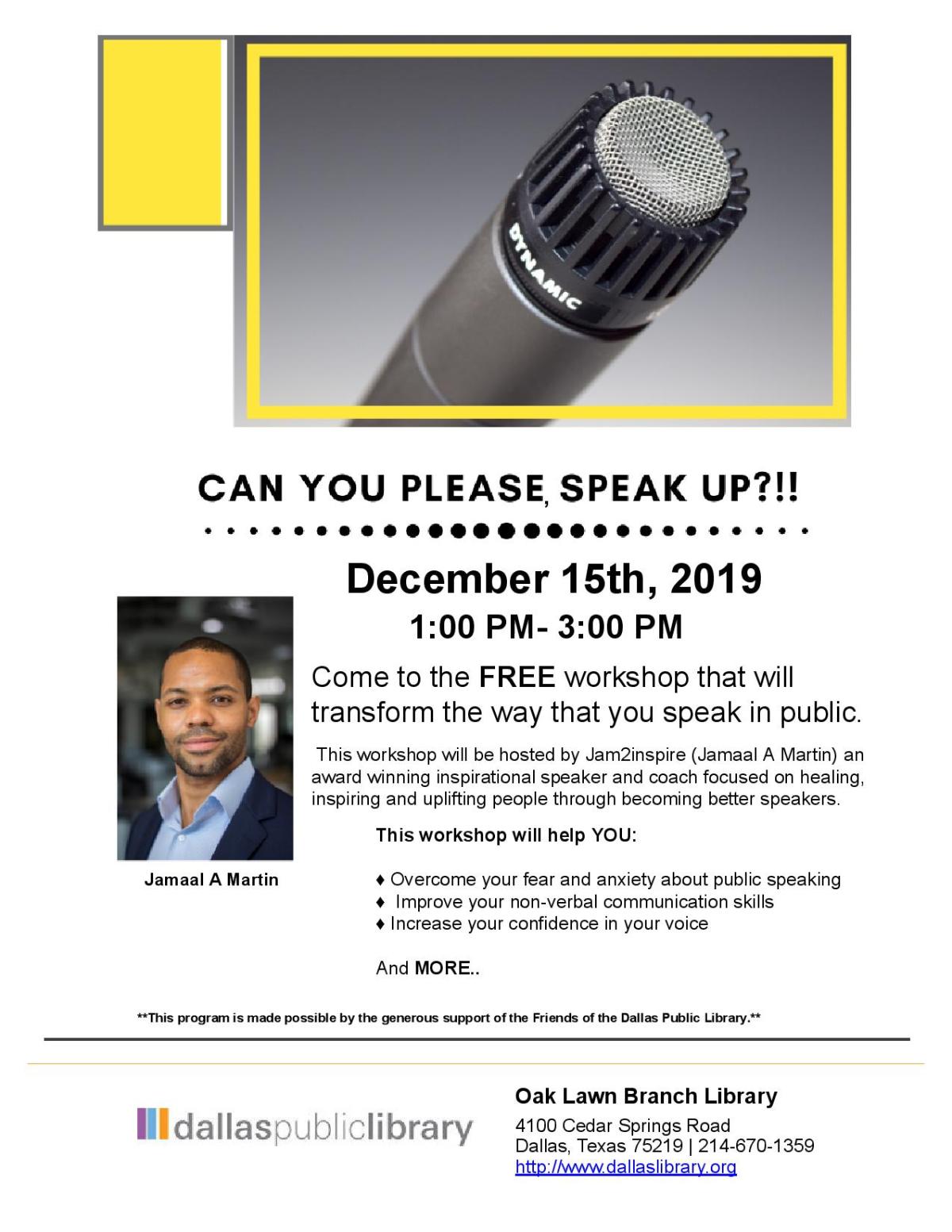 Can You Please, Speak Up? Flyer