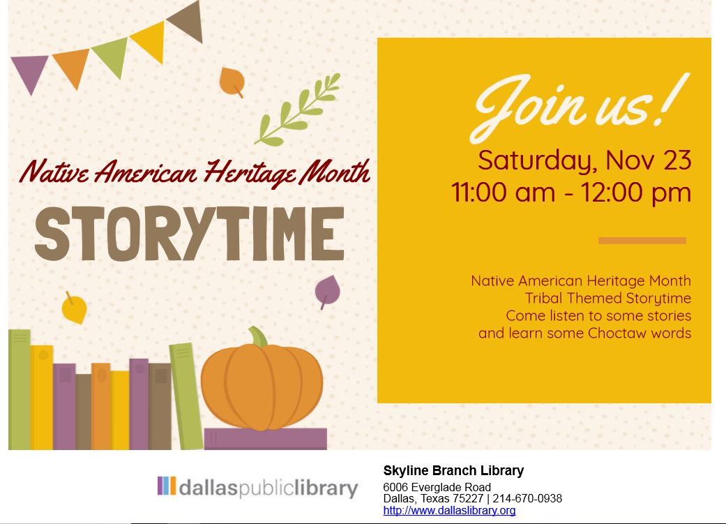 Flyer about storytime