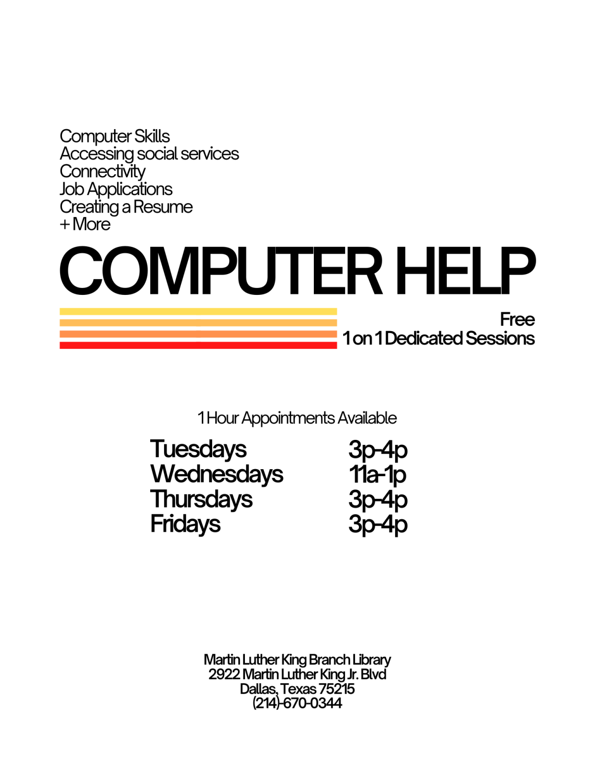 computer help flyer