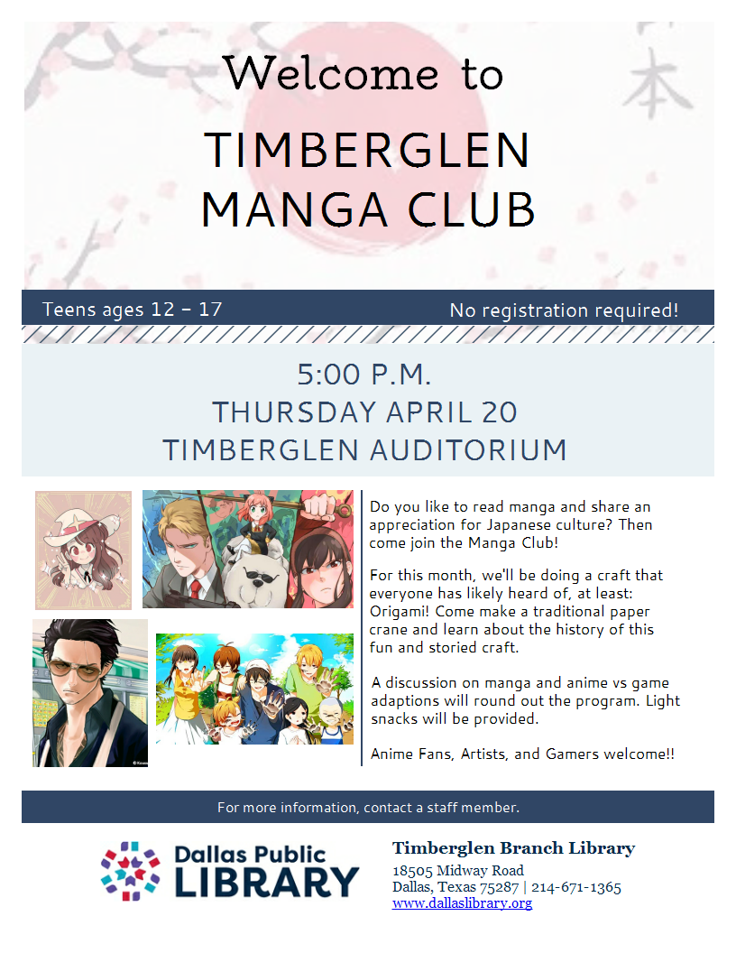 Image of manga club flyer