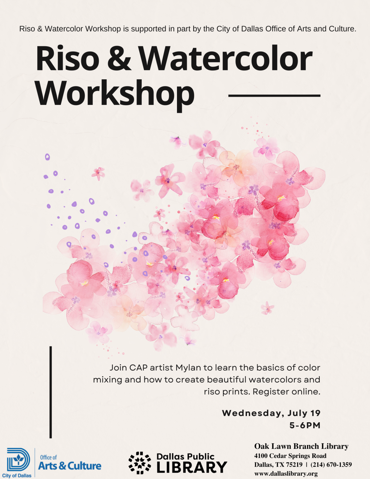 Riso watercolor flyer