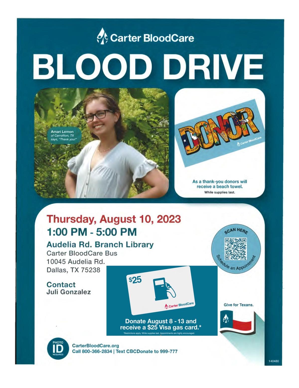 Flyer for blood drive