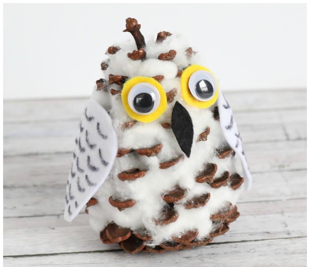 Pine Cone Snow Owl