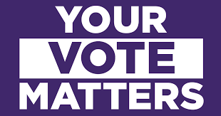 YOUR VOTE MATTERS sign.