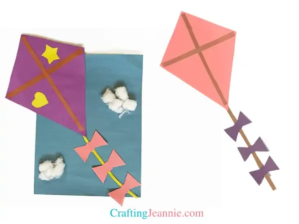 paper kites with colorful tails