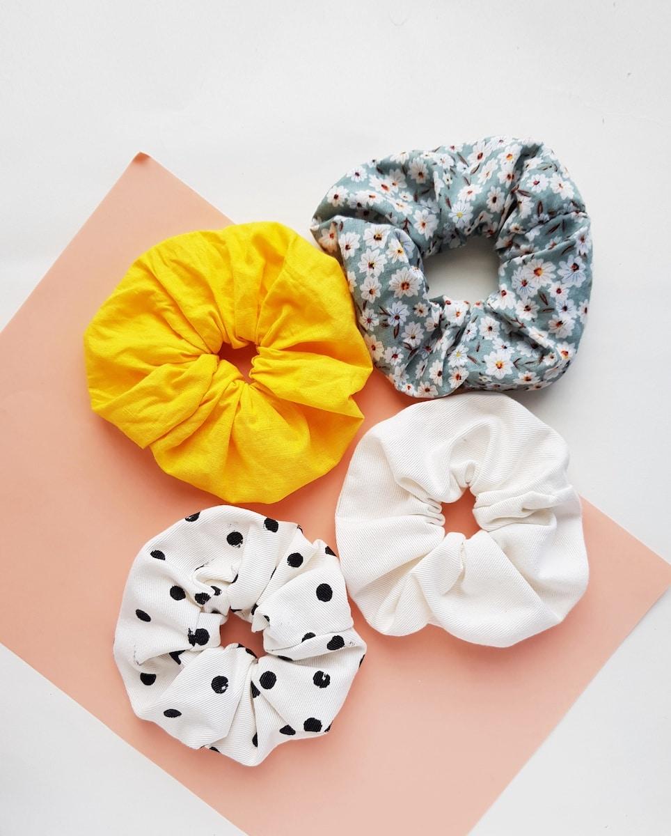 Assortment of sewn scrunchies