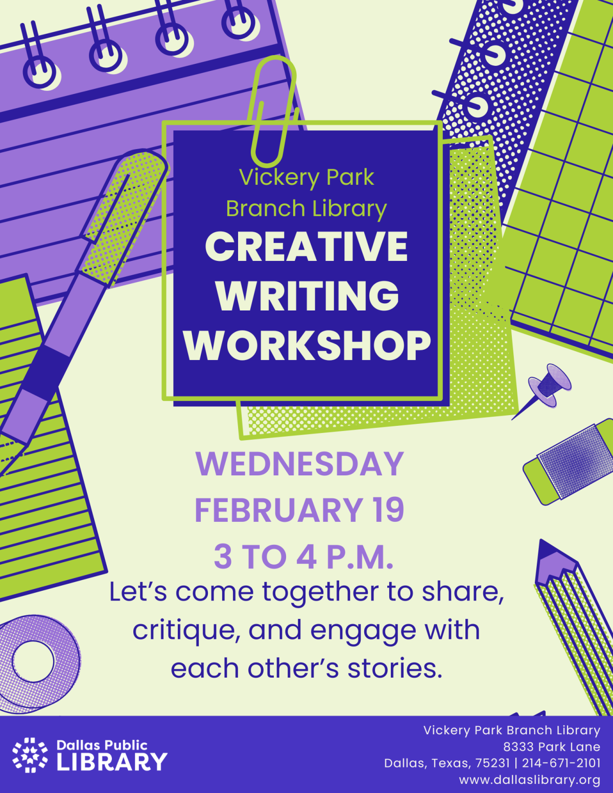 Come together, share, critique each other's writing.