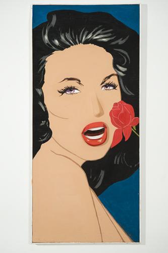 Marjorie Strider's work titled: Girl with Rose, 1963