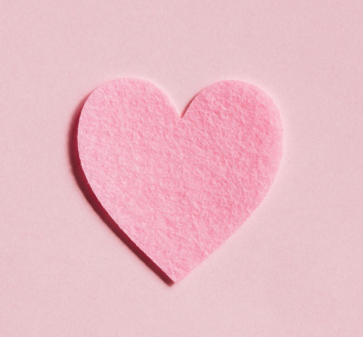 image of a pink heart with a textured surface