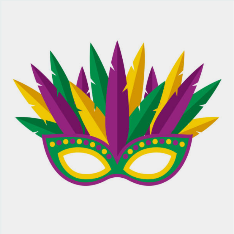 colorful mardi gras themed mask