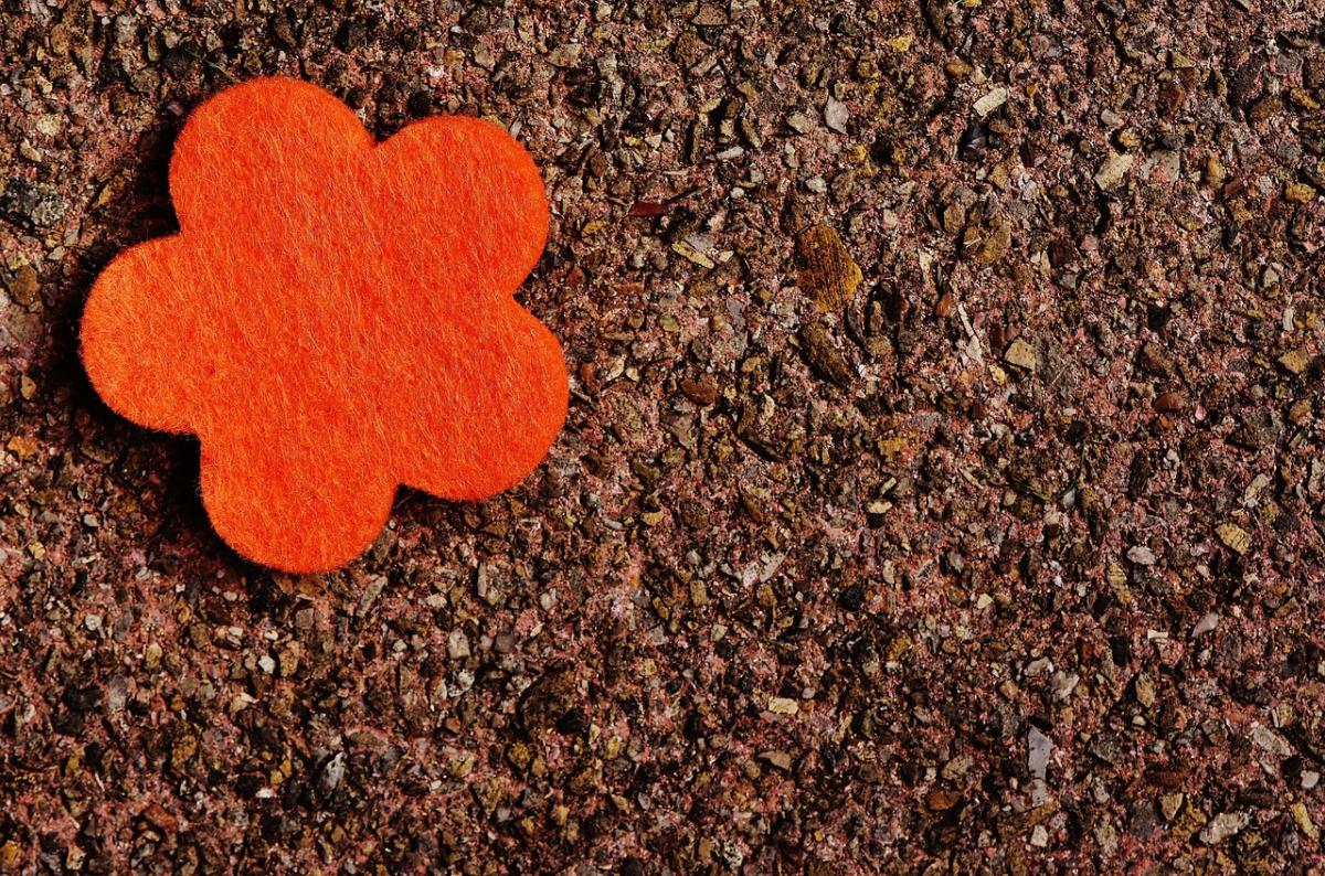 orange felt flower cutout